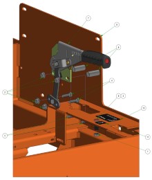 2025 BAD BOY ROGUE BRAKE HANDLE MOUNTING